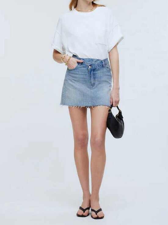 Madewell Dresses & Skirts - Madewell Crossover Waist Denim Mini Skirt